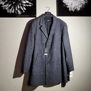 Men's DKNY 4XT Grey Wool Blend Coat